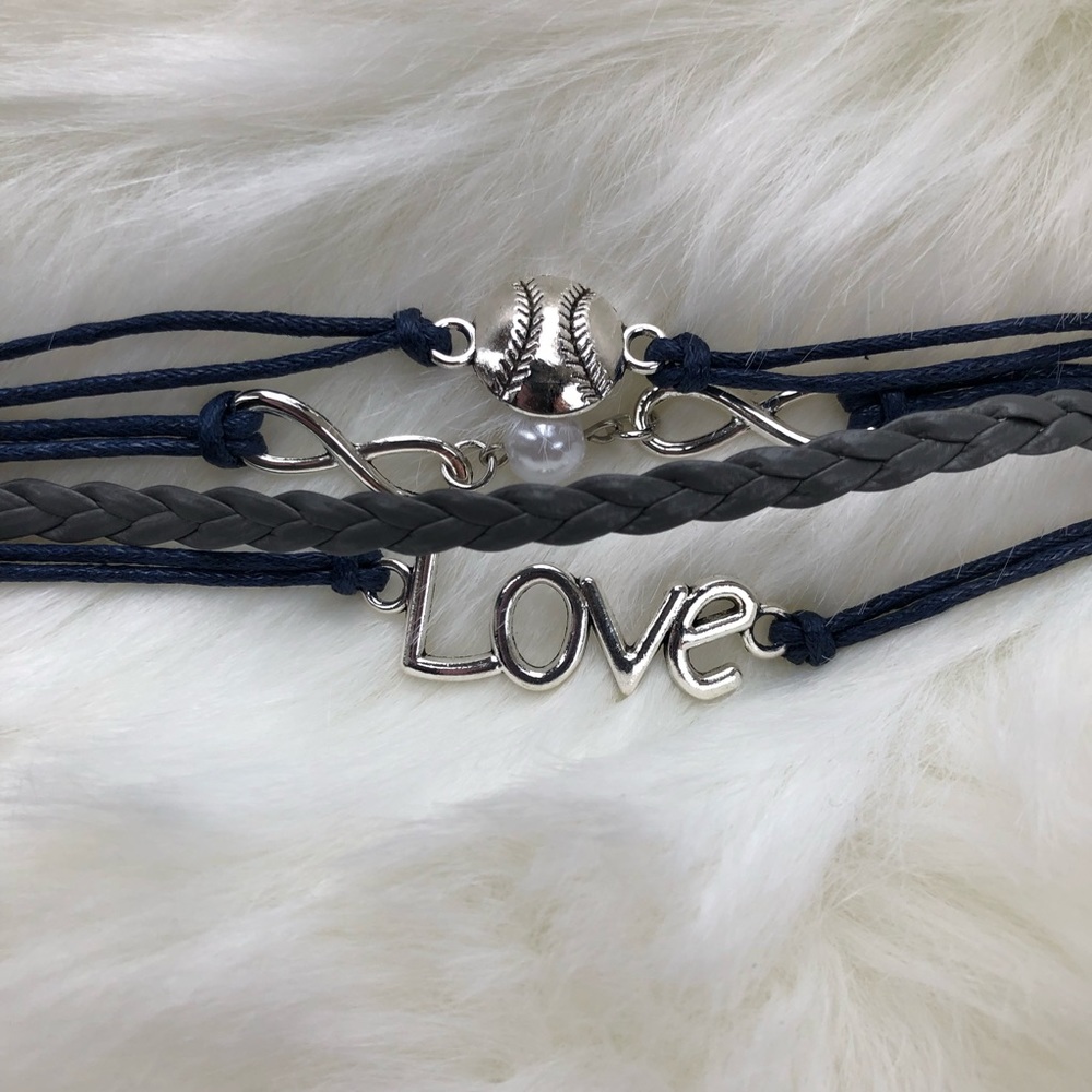 Baseball fan mom wrap bracelet jewelry new sport